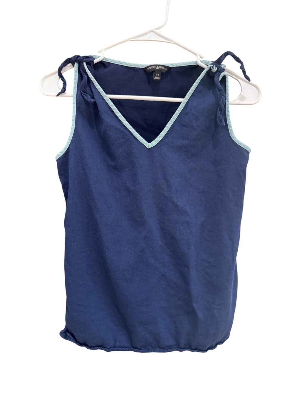 Navy blue Banana Republic sleeveless V-neck top